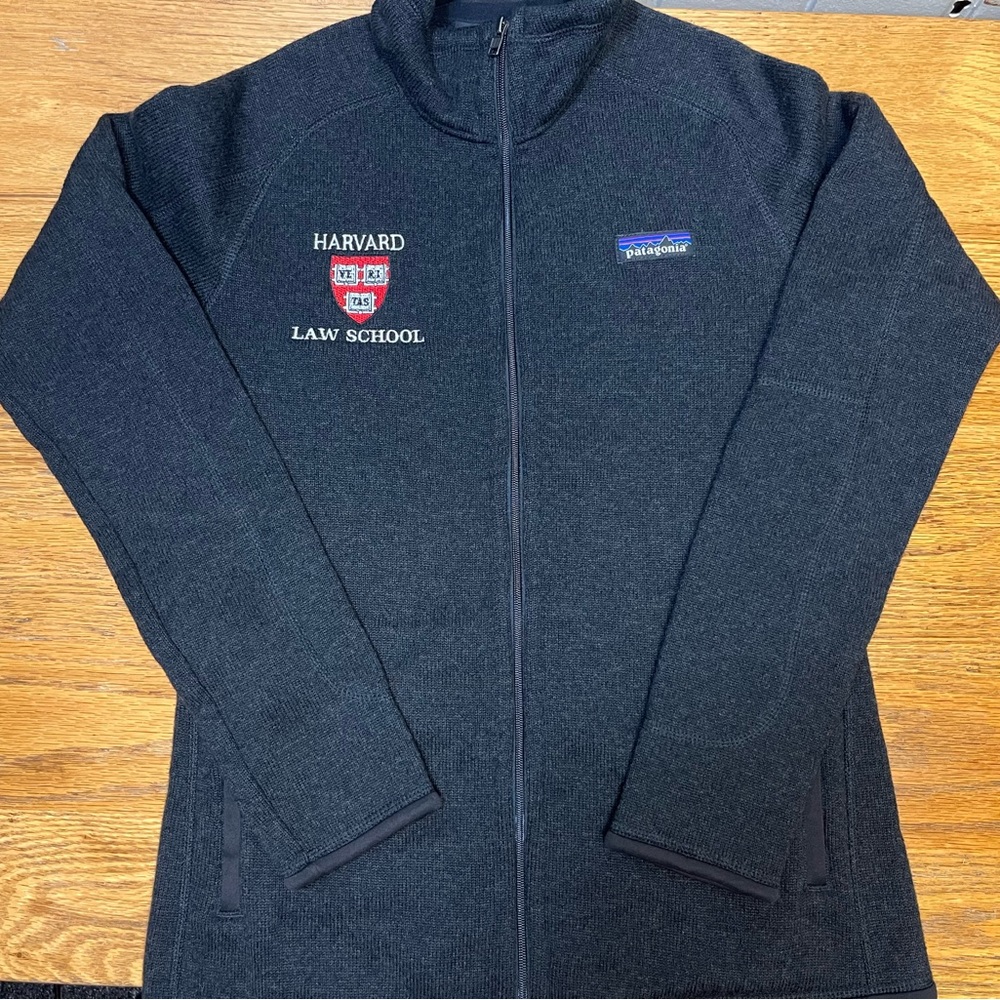 Small Patagonia jacket with Harvard Law School embroidery.